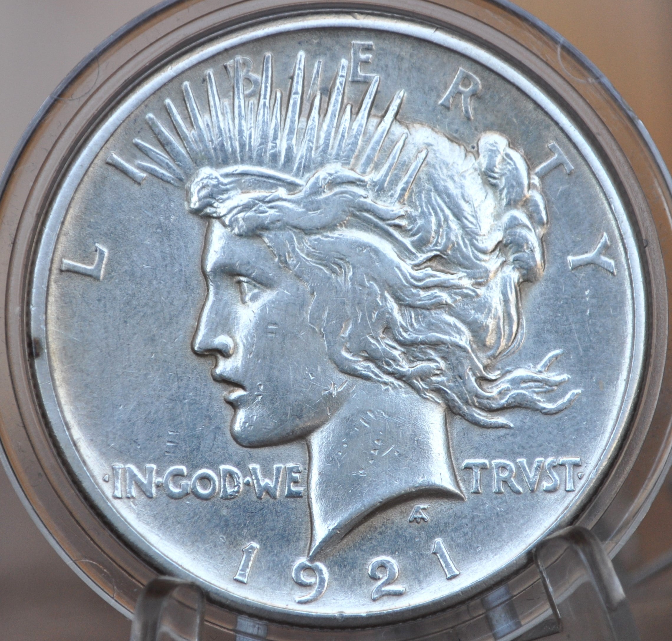 1921 Peace Silver Dollar - XF+ Detail, Cleaned - 1921 High Relief