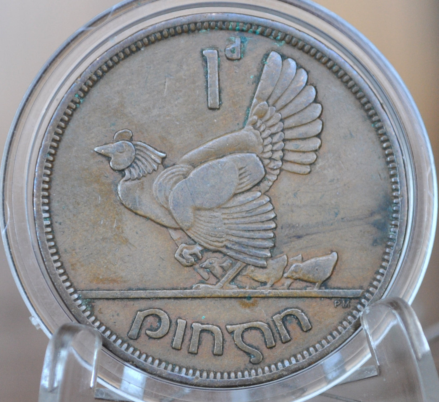 1941 Irish 1 Penny - Great Condition - 1941 One Cent Coin Ireland / UK - Hen with Chicks Design Irish Coins - Irish Coins