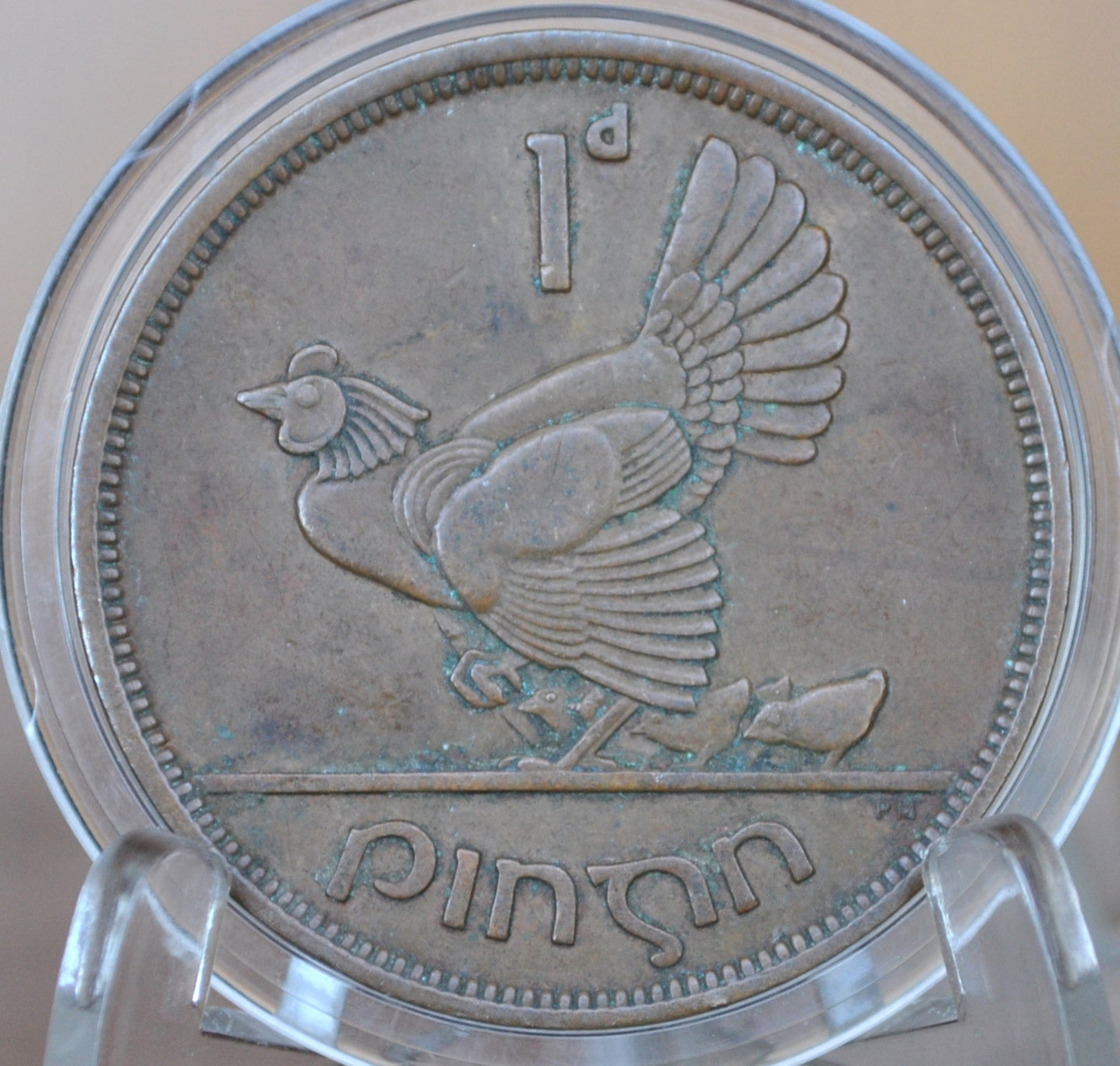 1946 Irish 1 Penny - Great Condition - 1946 One Cent Coin Ireland / UK - Hen with Chicks Design Irish Coins - Irish Coins