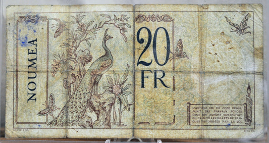 1929 Bank of Indochina 20 Francs Note - Administrator/Director Titles - 1929 French Indochina Twenty Francs Note - P#37a