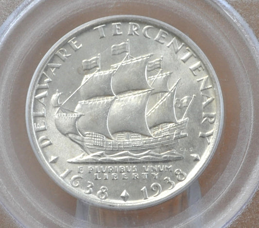 PCGS MS64 1936 Delaware Tercentenary Silver Commemorative Half Dollar - MS64 PCGS - Delaware Half Dollar Commemorative 1936