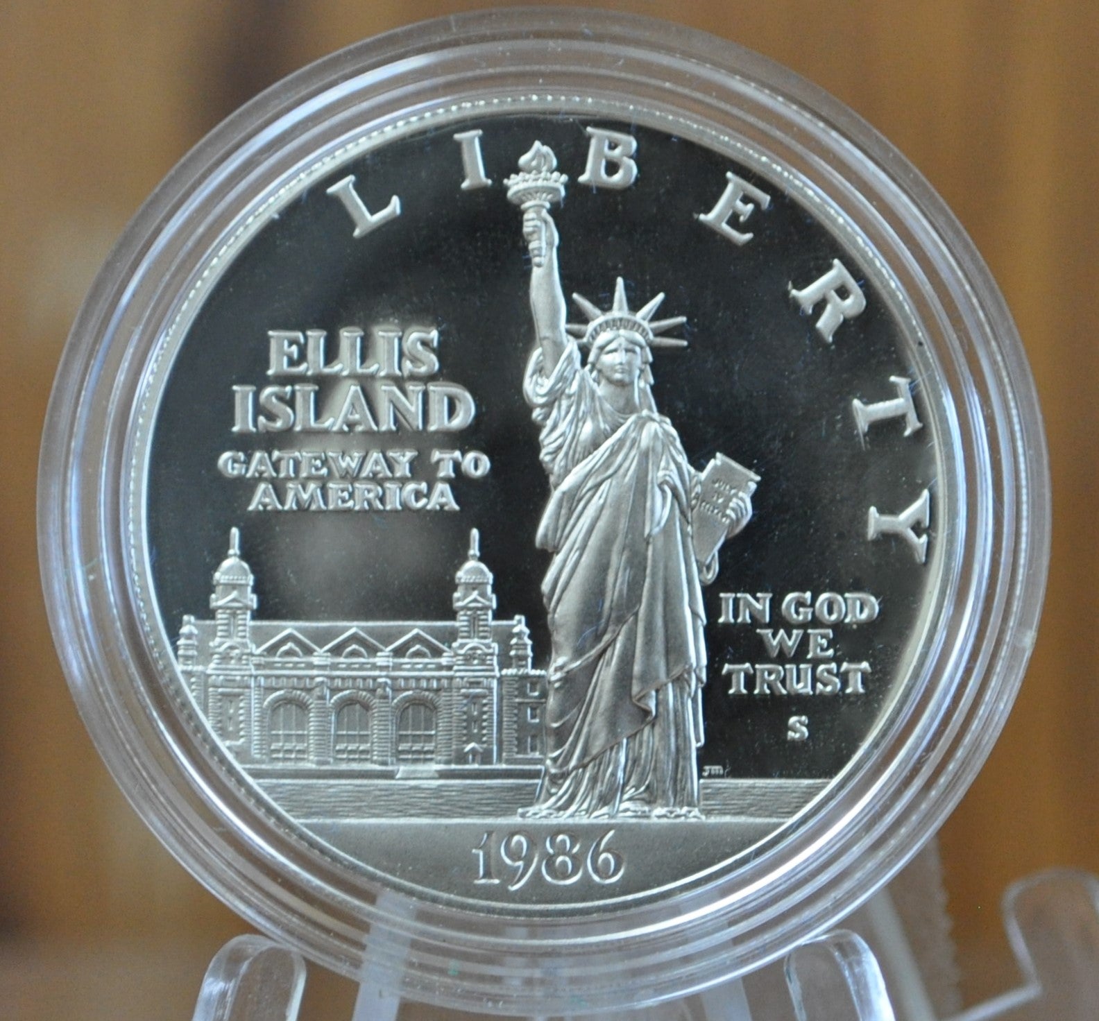 1986-S Statue of Liberty Silver Dollar - Proof - Ellis Island