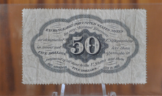 1st Issue Fractional Currency 50 Cents (Fr#1311) - VF+ Grade - Perforated, No Monogram First Issue Number 1241, Scarce
