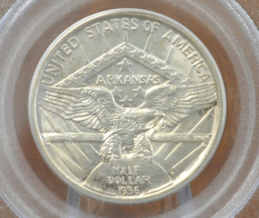 1936-S Arkansas Silver Commemorative Half Dollar - PCGS MS64 - Arkansas Centennial half dollar 1936 S - San Francisco Mint