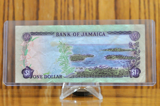 1970 Bank of Jamaica 1 Dollar Banknote - Law of 1960 Issue - First Issue Note - 1970 Jamaica One Dollar Crisp Note - P#54