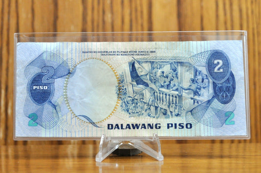 1978 Philippines 2 Piso Banknote - Central Bank of the Philippines - Black Serial Numbers - 1978 Philippines Two Piso Note- P#159a