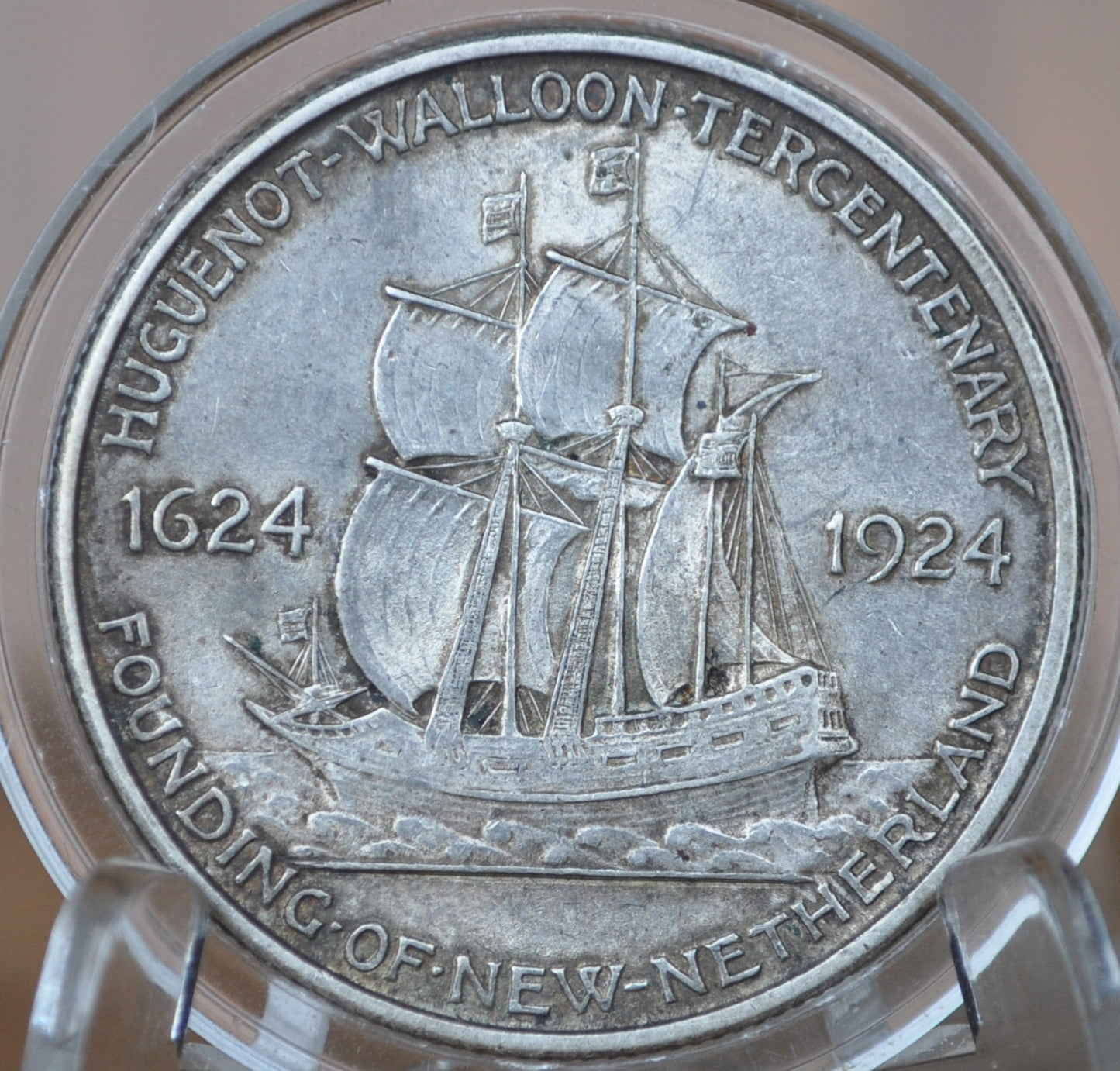 Authentic 1924 Huguenot Tercentenary Silver Commemorative Half Dollar - Uncirculated - Huguenot Half Dollar Commemorative 1924