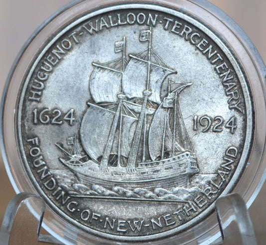 Authentic 1924 Huguenot Tercentenary Silver Commemorative Half Dollar - Uncirculated - Huguenot Half Dollar Commemorative 1924