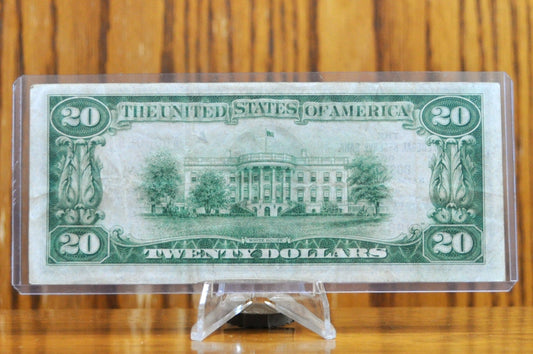 RARE 1929 20 Dollar National Currency STAR Note - Choice Very Fine (VF+) - Boston Issue - 1929 Brown Seal 20 Dollar Star FRBN Note - Fr#1870-A*