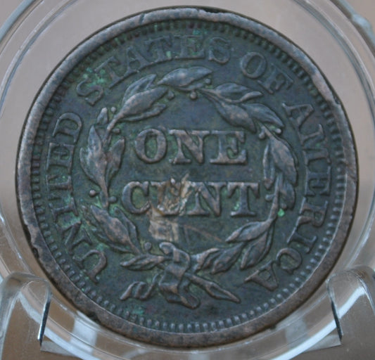 1846 Braided Hair Large Cent - VF Details, Corrosion - 1846 Coronet Cent - 1846 US Large Cent - Braided Hair 1839 to 1857