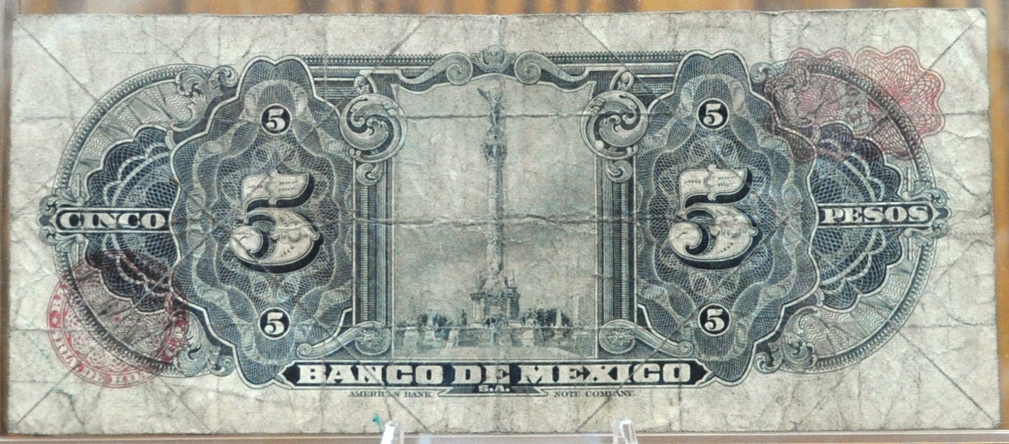 1963 Bank of Mexico 5 Pesos Bank Note - Choice of Grade - 24.4.1963 - 1963 Mexico Five Peso Banknote - P#60h 