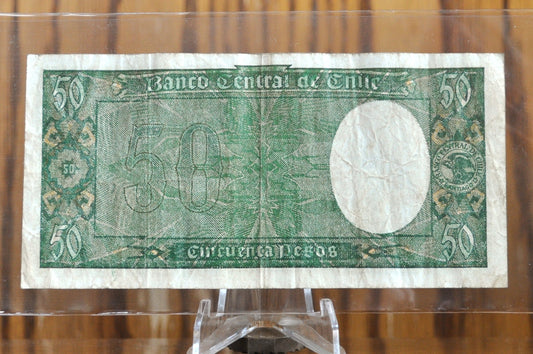 1947 N.D. Central Bank of Chile 50 Pesos/5 Condores Note - Trucco/Manshke Signatures - 1947 Chilean Fifty Pesos Five Condor Note - P#112