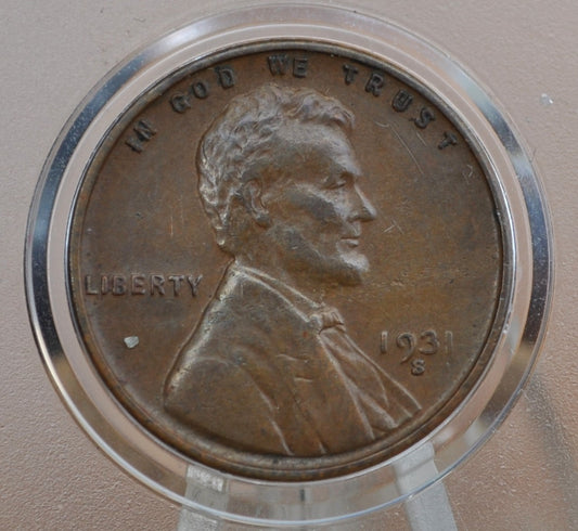 1931-S Wheat Penny - XF (Extremely Fine) Grade / Condition - San Francisco Mint - Key Date Wheat - 1931S Wheat Back Cent Wheat Ear 1931 S