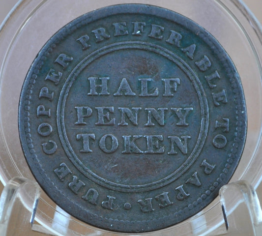 1813 Nova Scotia Half Penny Token Trade & Navigation - 1/2 Penny Token Canada 1813 - Copper - 1813 Canadian Token