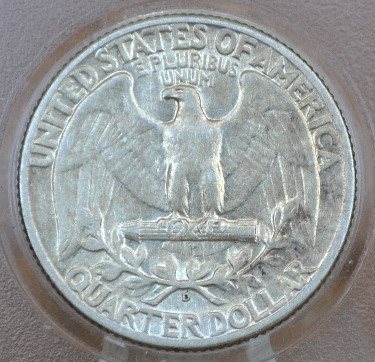 1940-D Washington Silver Quarter - AU (About Uncirculated) - Denver Mint 1940 Quarter, Lower Mintage, Harder to come by
