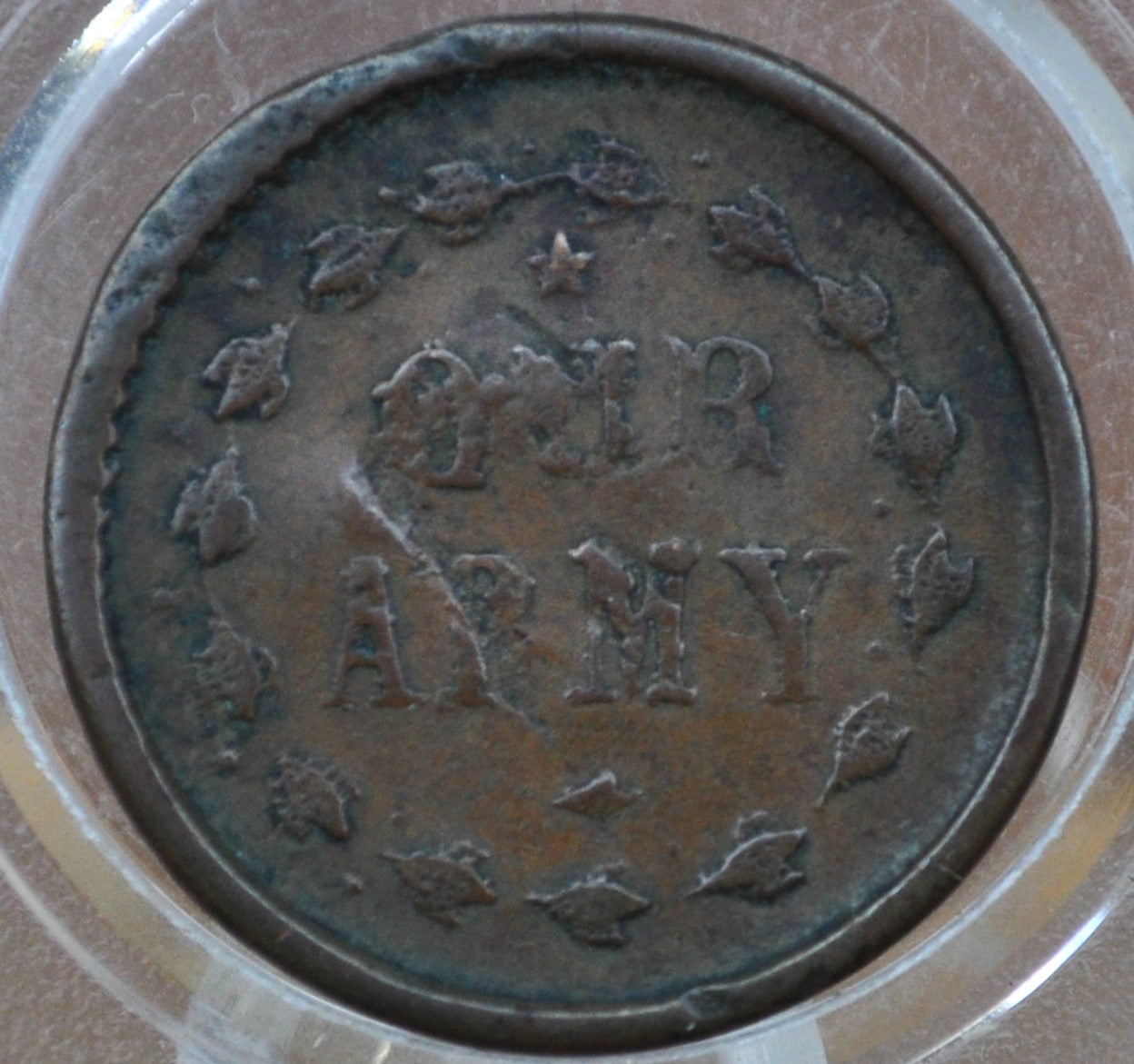 1864 "Our Army" Civil War Token - Die Crack - Patriotic CWT - Great Condition - Civil War Tokens