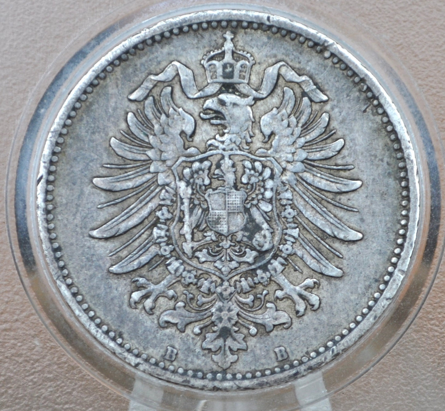 1875 German 1 Mark Deutsches Reich - XF, Silver - Second Reich of Germany 1875 BB One Mark - 1800s German Empire Coin - 1 Mark 1875-BB Silver