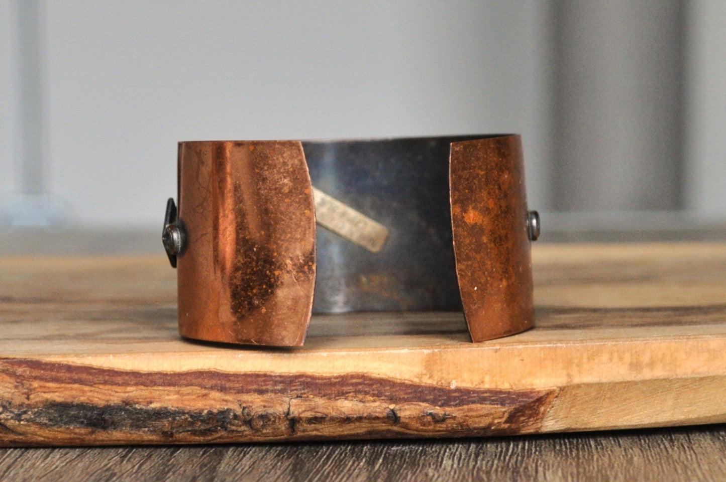 Beautiful Genuine Copper Geometric Design Wide Cuff Bracelet - 1.5" Wide, 7" Length - Authentic Copper - Vintage Copper Designed Cuff Bracelet