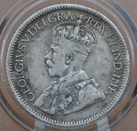 1920 Canadian Silver 10 Cent Coin - VF Detail - King George - Canada 10 Cent Sterling Silver 1920 Canada
