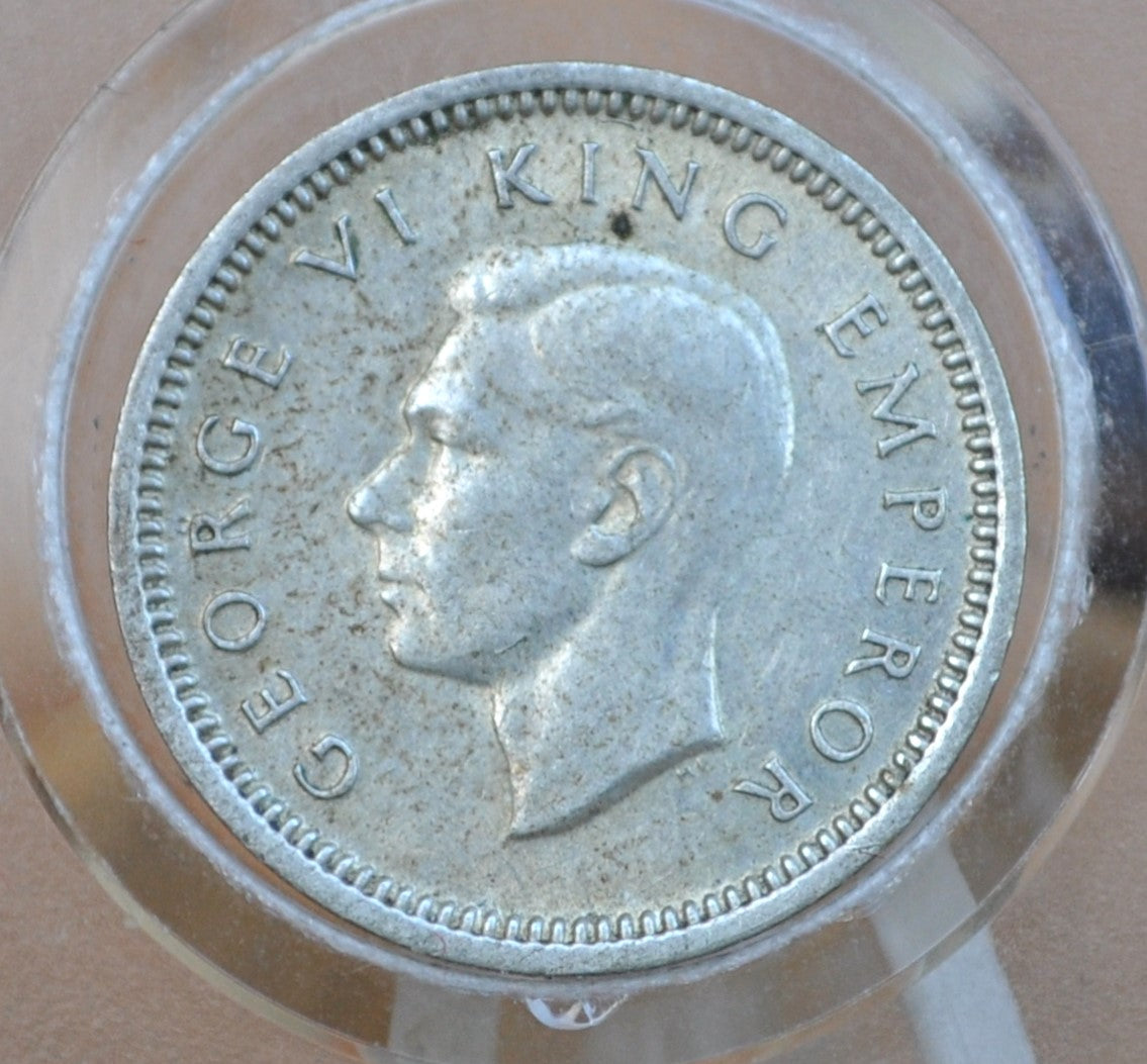 1940 New Zealand Silver Threepence - Great Condition - 50% Silver - 1940 New Zealand 3 Pence