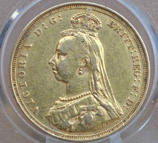 1888-S Great Britain Gold Sovereign Victoria Jubilee - XF Grade / Condition, Beautiful Coin - Australia Jubilee Gold 1888 Sovereign