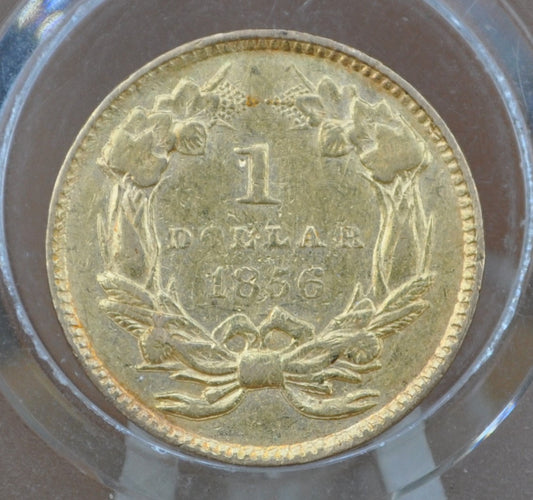 1856 Indian Princess Head One Dollar Gold Coin (Type 3) - XF+ Grade / Condition, Beautiful Coin - 1 Dollar Gold 1856 Indian Princess