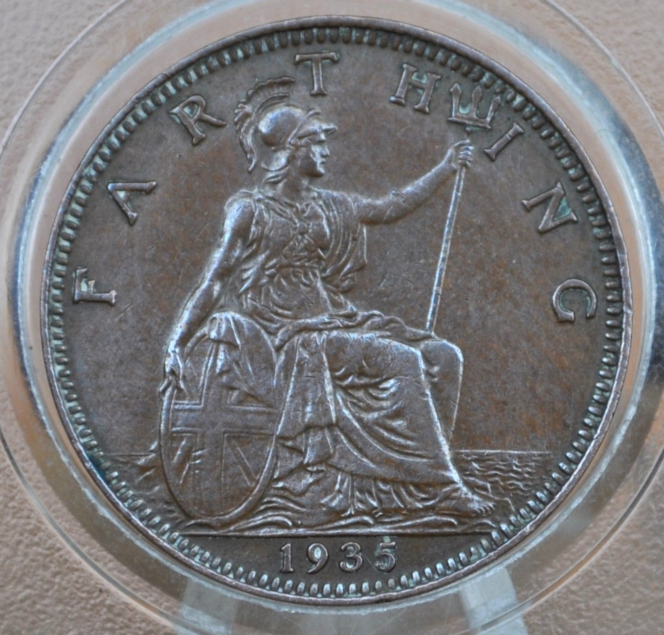 1935 Farthing Great Britain - Uncirculated - UK 1 Farthing 1935 - British One Farthing 1935 - High Grade