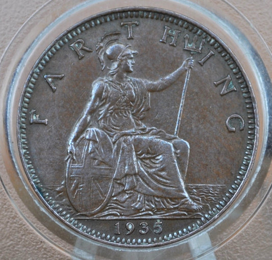 1935 Farthing Great Britain - Uncirculated - UK 1 Farthing 1935 - British One Farthing 1935 - High Grade