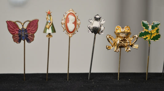 Vintage Hat Stick Pins! Choice of Pin! Some Signed - Gold and Silver Toned Pins - Fun Frog Hat Pins! Elegant Antique Lapel Stick Pins