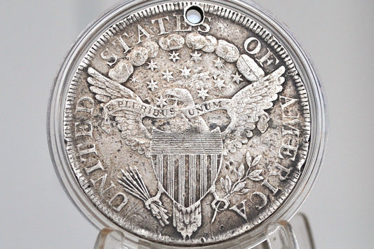 1799 Draped Bust Dollar - VF Details, Holed - 1799 US Silver Dollar Coin - US Dollar 1799 Early American Coin, Scarce Type, Authentic