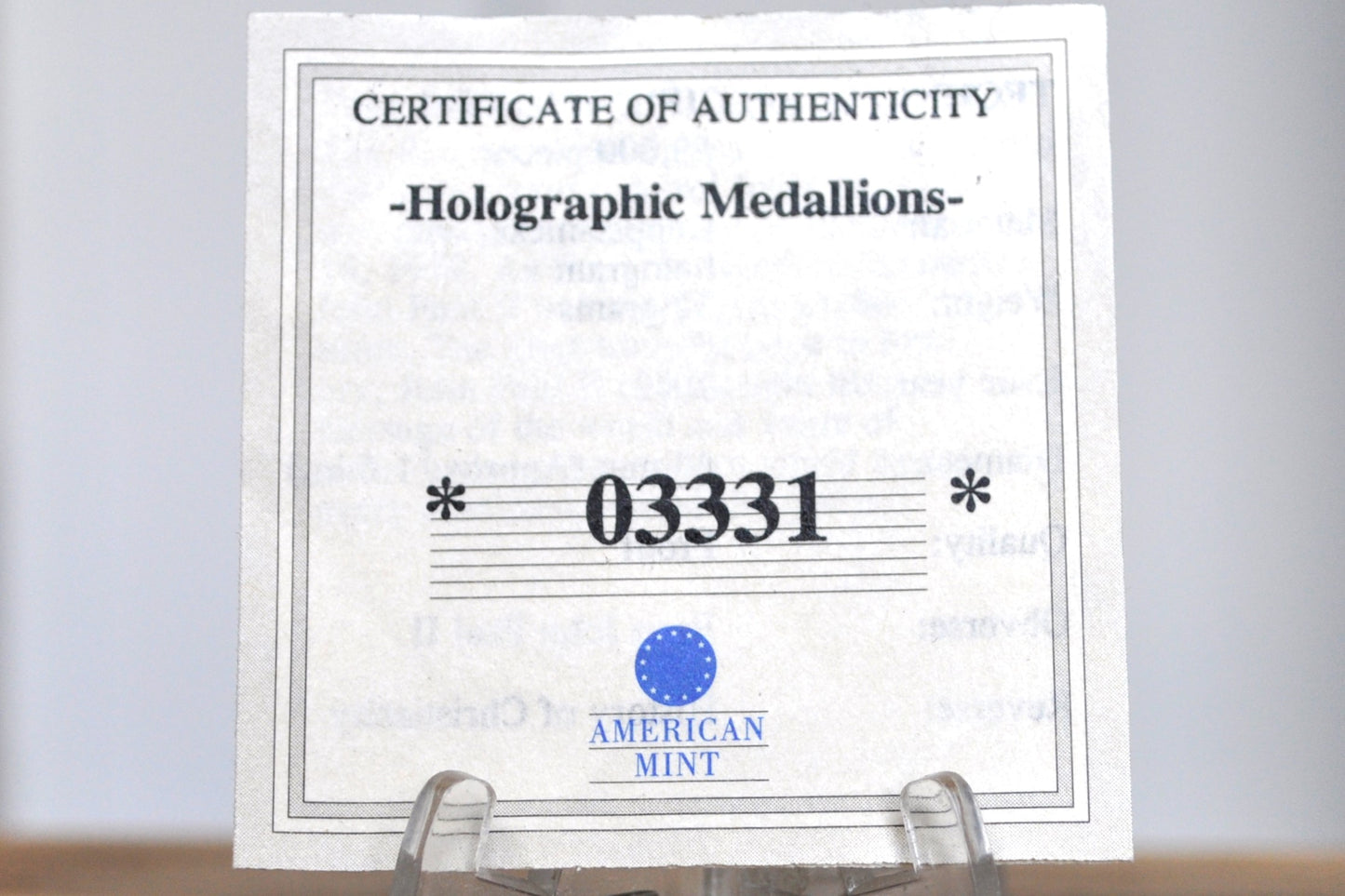 2002 Pope John Paul II Hologram Proof Medal with certificate of authenticity - Peace on Earth 2002 Pope John Paul II Holographic Medallion - Pope John Paul II Peace on Earth Medal Proof