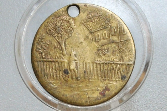 Cycling decorative 1940s medal ornament - Wendell August Forge 1940s decorative medal - Biking/motorcycle 1940s medallion