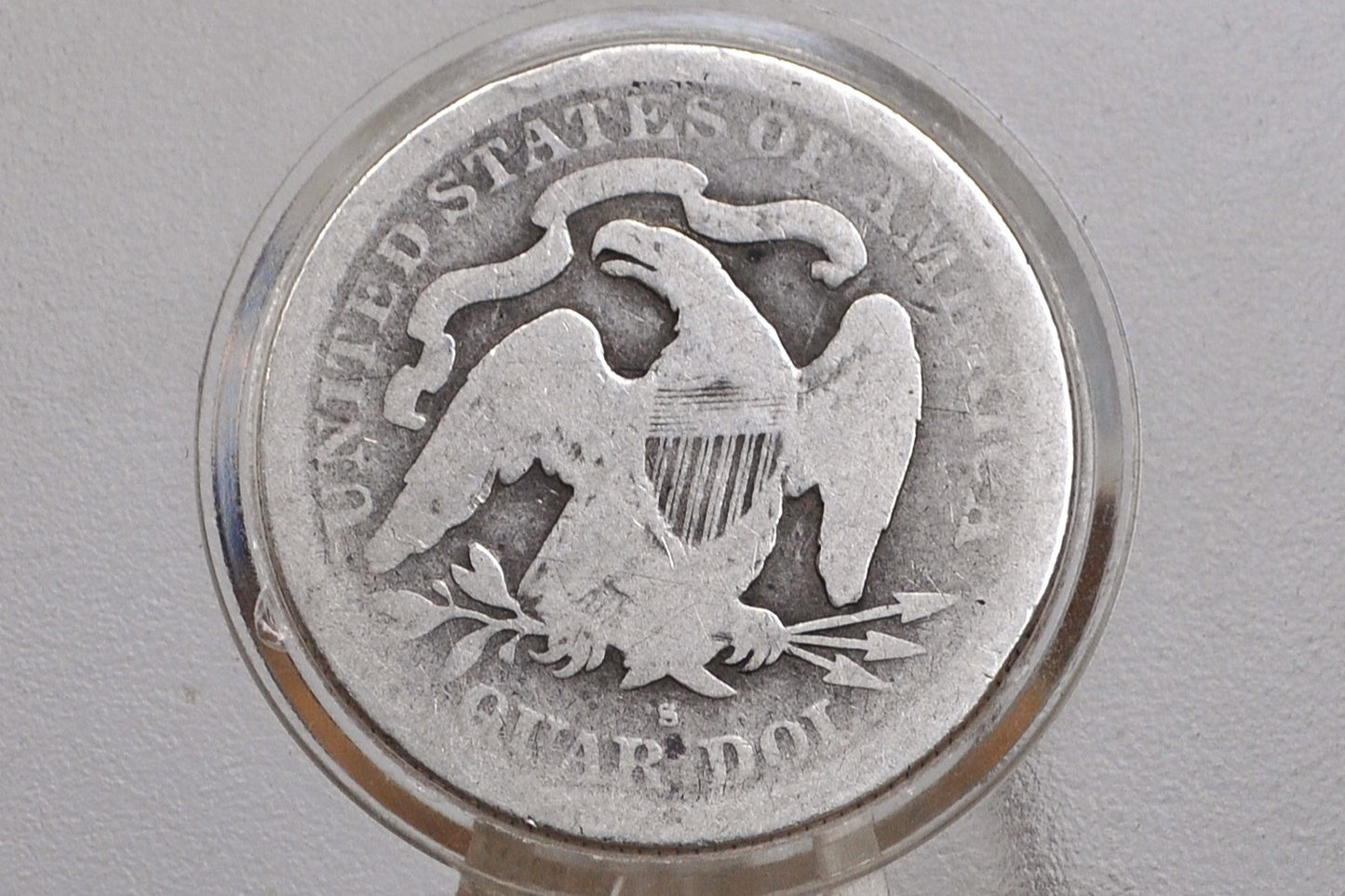 1876-S Seated Liberty Quarter - G - 1876 S Silver Quarter / 1876S Liberty Seated Quarter Dollar US - 1800s US Coins