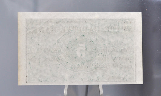 1862 State Capital Bank 5 Cents Merchant Scrip Note - Unissued Remainder - New Hampshire Obsolete - 1862 Concord NH Five Cent Banknote