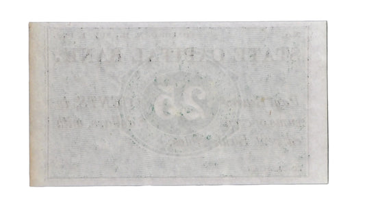 1862 State Capital Bank 25 Cents Merchant Scrip Note - Unissued Remainder - New Hampshire Obsolete - 1862 Concord NH Twenty-Five Cent Note