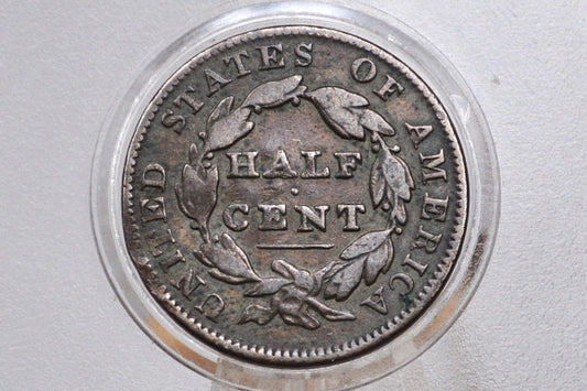 1835 Half Cent - VF Details, Damaged - Classic Head Half Cent - 1835 Classic Head Cent - 1835 Half Penny