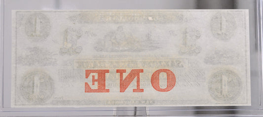 1800s Salmon Falls Bank 1 Dollar Obsolete Note - Uncirculated Remainder - Rollinsford New Hampshire - 1860s Salmon Falls One Dollar Banknote