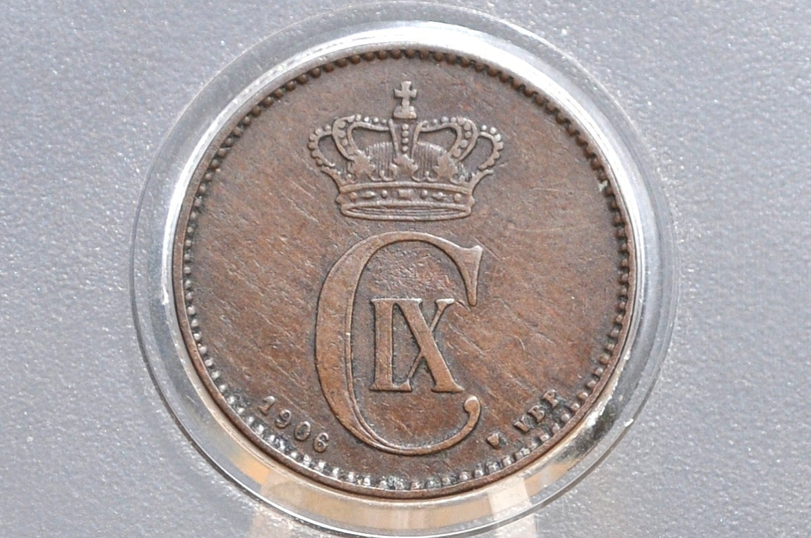 Great Year 1907 Danish 2 Ore, Porpoise / Dolphin Coin - UNC - 1900s Denmark Dolphin Coin / Porpoise Coin, Denmark 2 Ore -