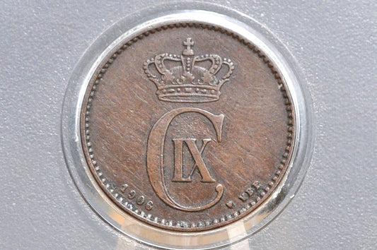 Great Year 1907 Danish 2 Ore, Porpoise / Dolphin Coin - UNC - 1900s Denmark Dolphin Coin / Porpoise Coin, Denmark 2 Ore -