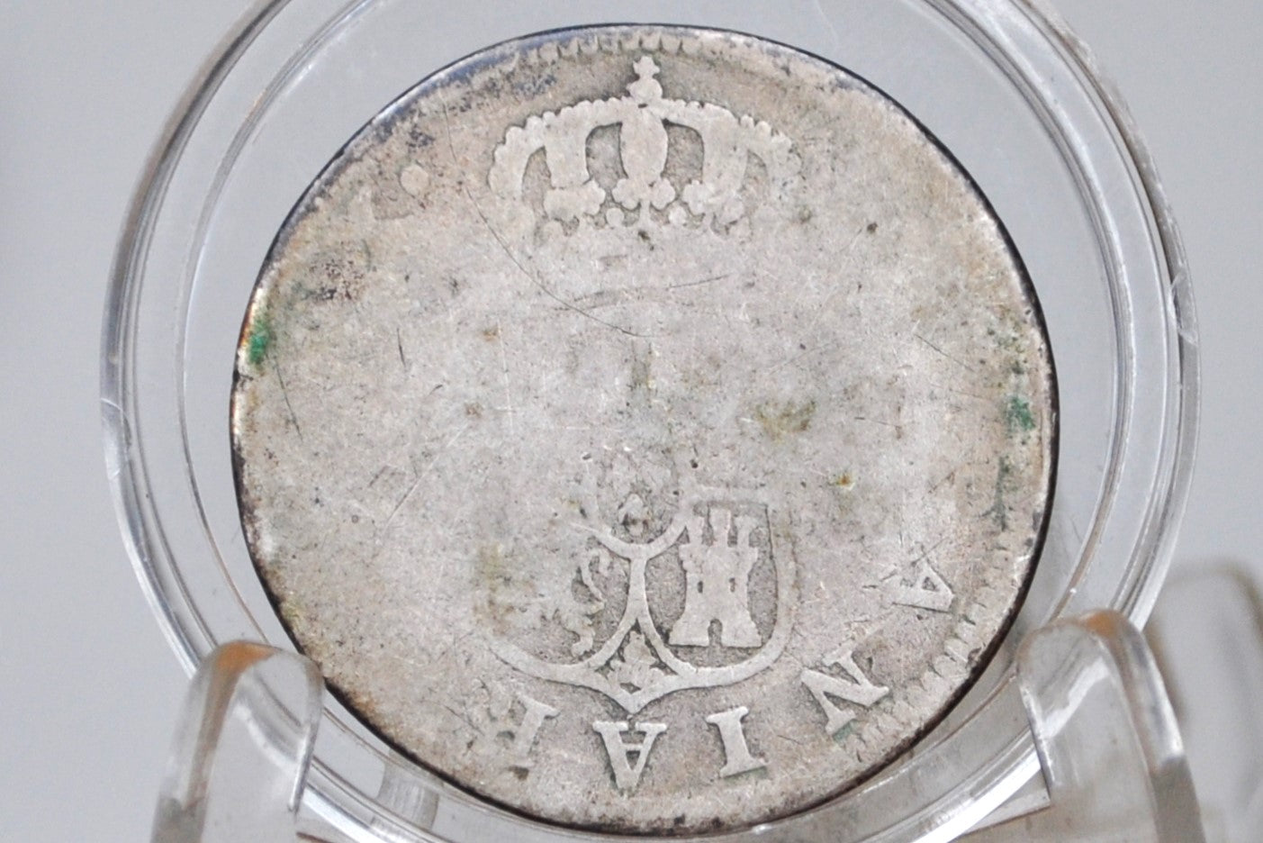 1774 Spanish 2 Reales, Silver - Spanish Silver Colonial Era Coin 1774 Two Reales - Pirate Coins