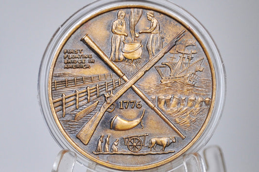 First Floating Bridge in America 1638 Salisbury, Massachusetts - 1638 1st Floating American Bridge in Massachusetts