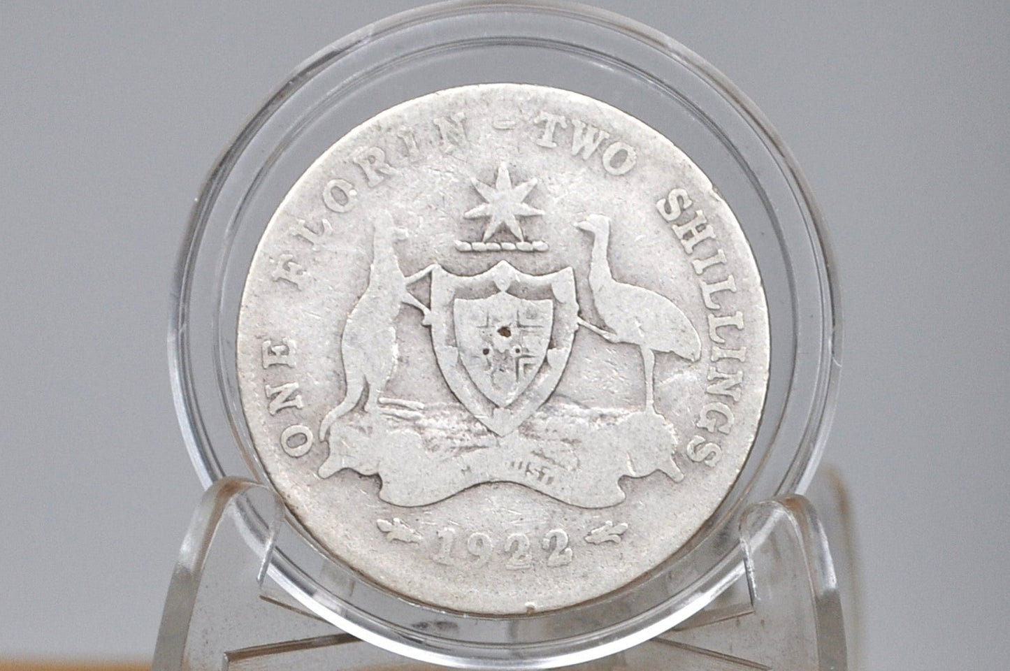 Rarer 1922 One Florin/Two Shillings Australia - G/VG Condition - King George V - Australian One Florin 1922