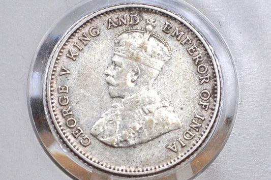 1927 Silver British Straits Settlements 10 Cents - XF/AU Condition - King George V -