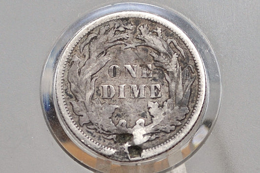 1878 Seated Liberty Dime - XF Detail, Damage, Great Filler Coin - 1878 US Silver Dime / 1878 Liberty Seated Dime