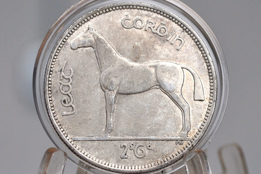 1940 Irish Half Crown - AU Grade / Condition - Great Coin - 1940 1/2 Crown Ireland HalfCrown, Authentic
