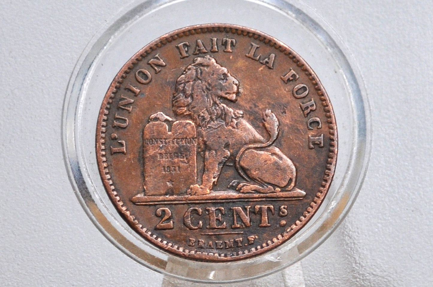 1902 Belgium 2 Centimes - XF Condition - Leopold II - French Text - 1902 Belgium 2 Cents, Incredible Coin for a collection