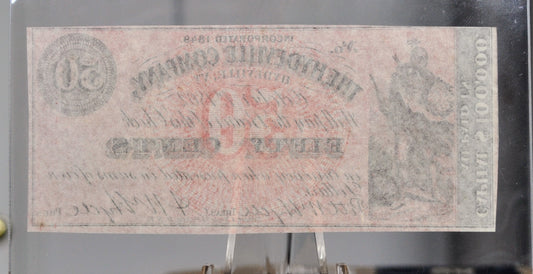 1862 Hydeville Company 50 Cents Merchant Scrip Note - Hydeville Vermont Obsolete - 1862 Vermont Company Fifty Cent Scrip Note