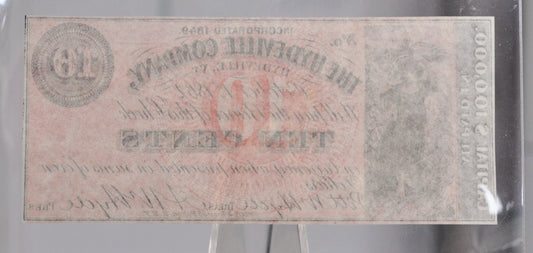 1862 Hydeville Company 10 Cents Merchant Scrip Note - Hydeville Vermont Obsolete - 1862 Vermont Company Ten Cent Obsolete Note