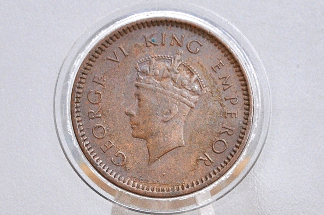 India 1/2 Pice 1939 - Fine Condition - 1939 India 1/2 Paisa - George VI - British India One Half Piece, High Grade, Great Coin