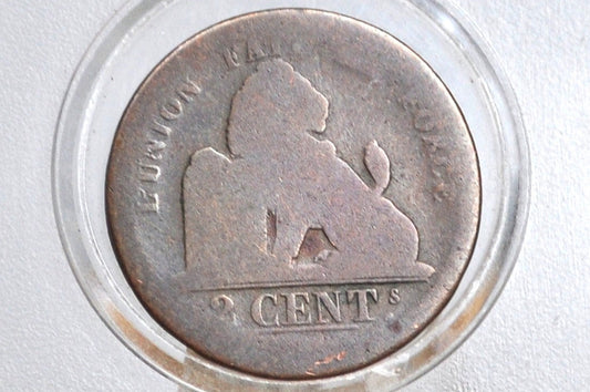 1833 Belgian 2 Centimes - VG/F Condition - Leopold I - 1833 Belgium 2 Cents, Incredible Coin for a collection, Rare Year